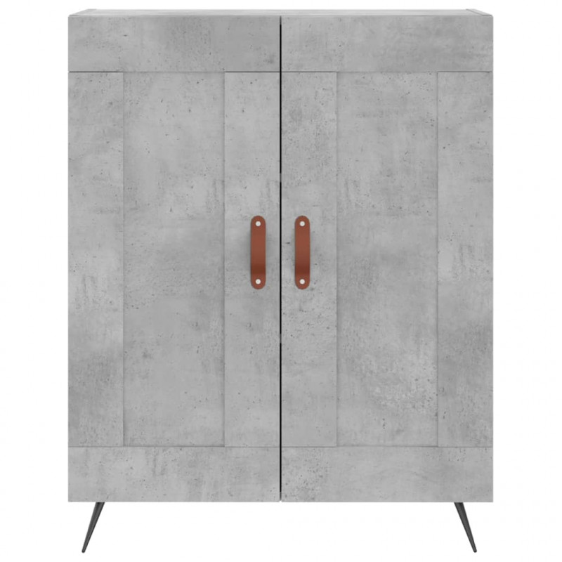 Witrynka, szarość betonu 69,5x34x180 cm materiał drewnopochodny