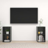 Szafki TV, 2 szt., szare, wysoki połysk, 72x35x36,5 cm, płyta