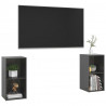 Szafki TV, 2 szt., szare, wysoki połysk, 72x35x36,5 cm, płyta