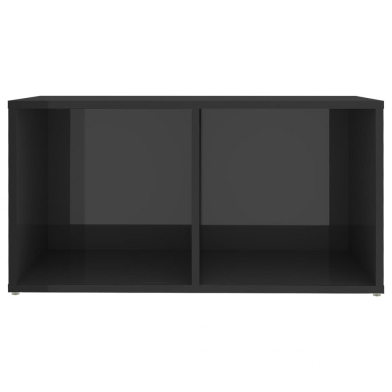Szafki TV, 2 szt., szare, wysoki połysk, 72x35x36,5 cm, płyta