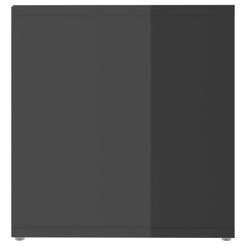 Szafki TV, 2 szt., szare, wysoki połysk, 72x35x36,5 cm, płyta