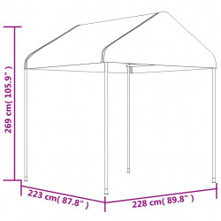 Namiot ogrodowy z dachem, biały, 20,07x2,28x2,69 m, polietylen