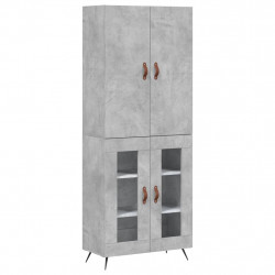 Witrynka, szarość betonu 69,5x34x180 cm materiał drewnopochodny