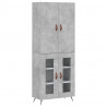 Witrynka, szarość betonu 69,5x34x180 cm materiał drewnopochodny