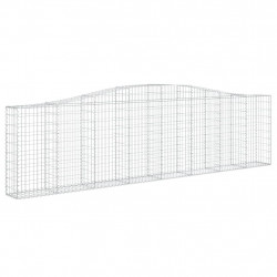 Kosze gabionowe, 8 szt, 400x30x100/120 cm, galwanizowane żelazo