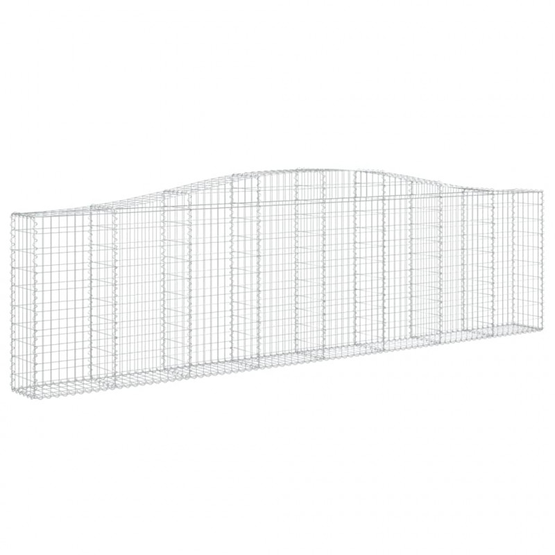Kosze gabionowe, 8 szt, 400x30x100/120 cm, galwanizowane żelazo