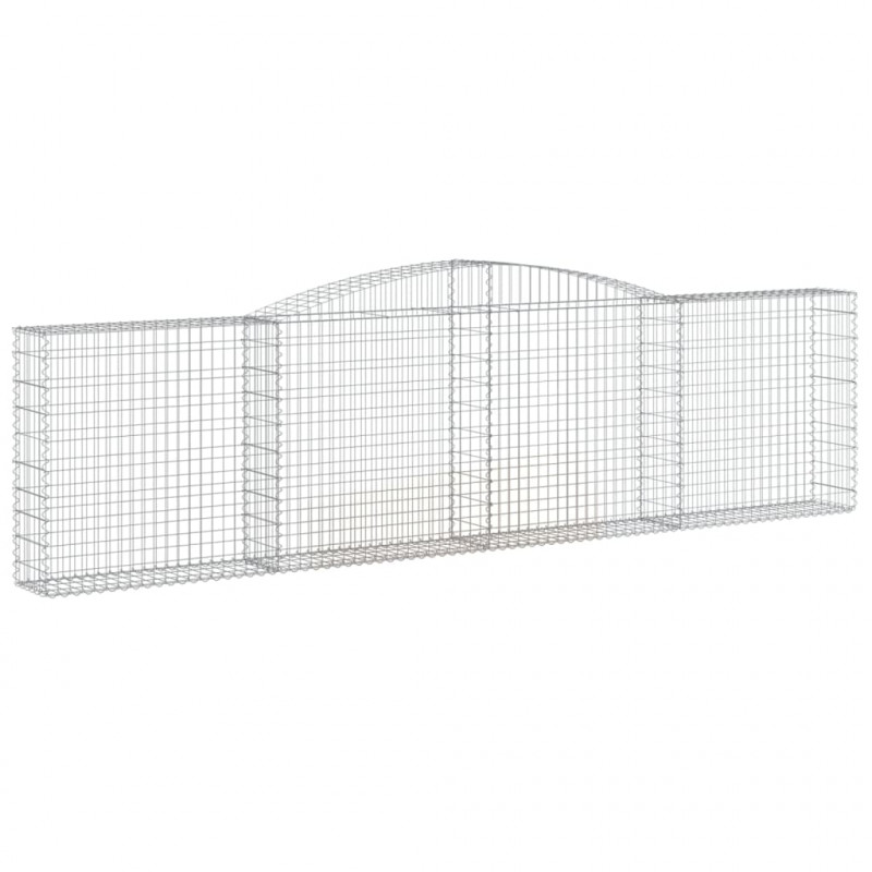Kosze gabionowe, 3 szt, 400x30x100/120 cm, galwanizowane żelazo
