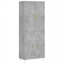 Witrynka, szarość betonu 69,5x34x180 cm materiał drewnopochodny