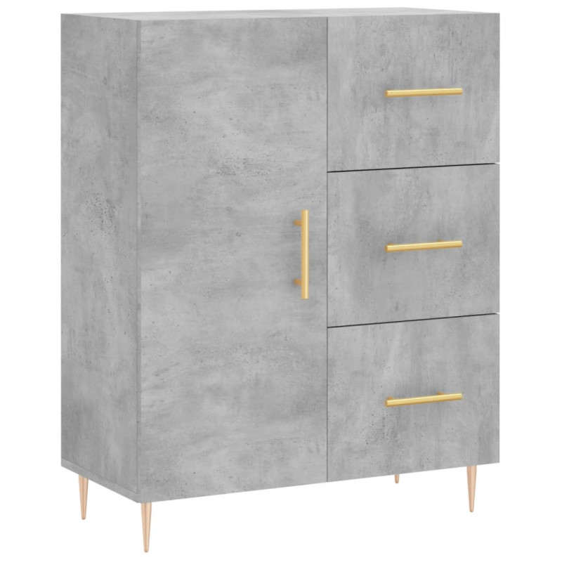 Witrynka, szarość betonu 69,5x34x180 cm materiał drewnopochodny