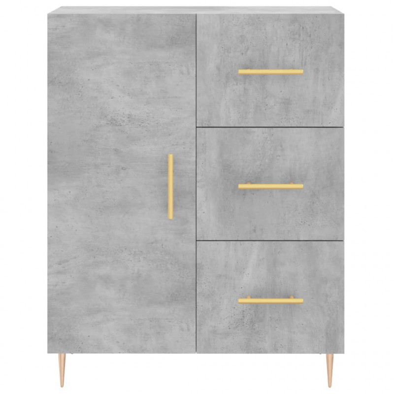 Witrynka, szarość betonu 69,5x34x180 cm materiał drewnopochodny