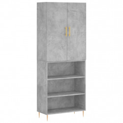 Witrynka, szarość betonu 69,5x34x180 cm materiał drewnopochodny