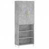 Witrynka, szarość betonu 69,5x34x180 cm materiał drewnopochodny