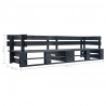 Ogrodowa sofa 2-osobowa z palet, czarna, drewno