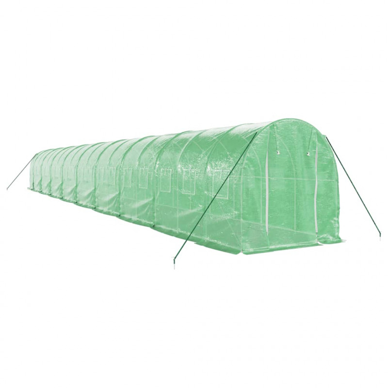 Szklarnia ze stalową ramą, zielona, 36 m², 18x2x2 m