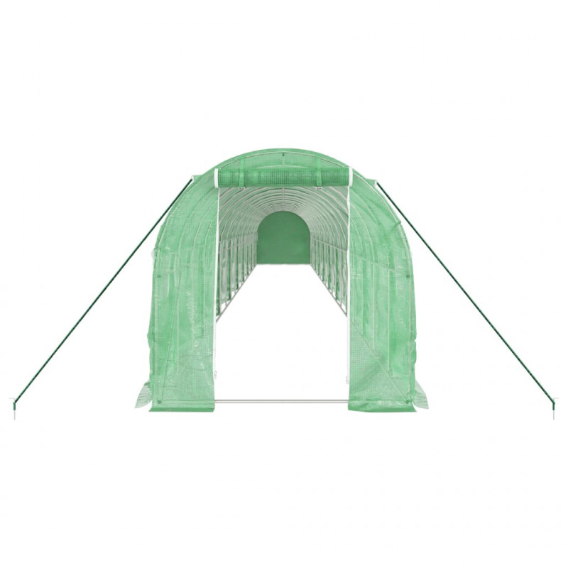 Szklarnia ze stalową ramą, zielona, 36 m², 18x2x2 m