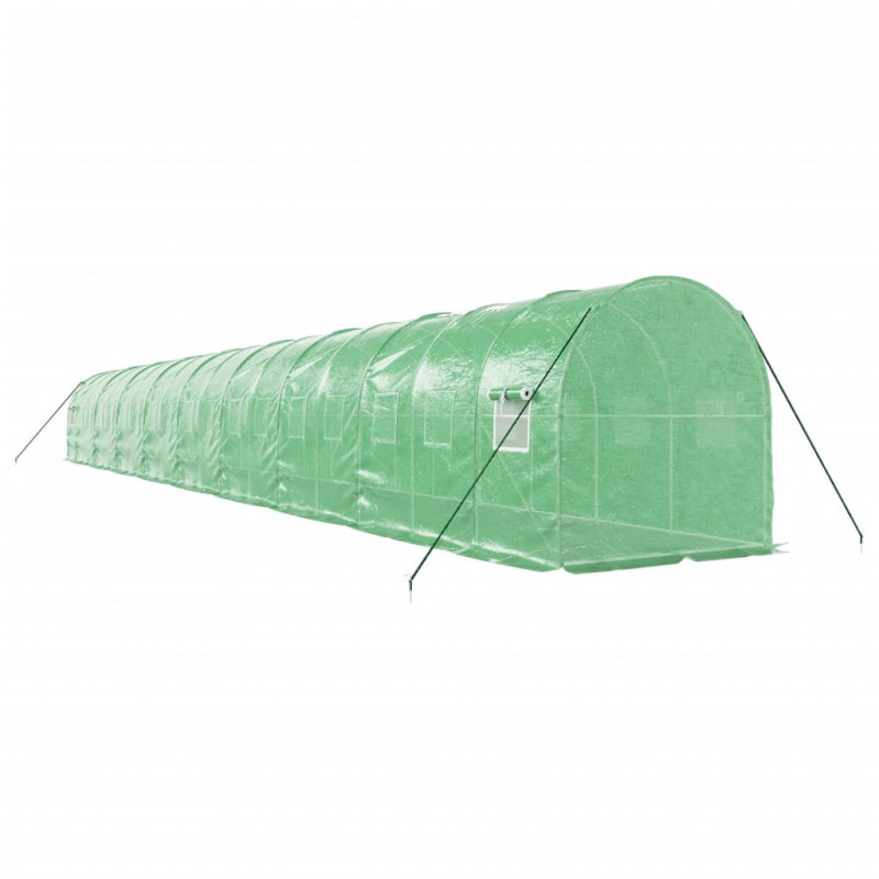Szklarnia ze stalową ramą, zielona, 36 m², 18x2x2 m