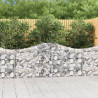 Kosze gabionowe, 11 szt, 200x30x80/100 cm, galwanizowane żelazo