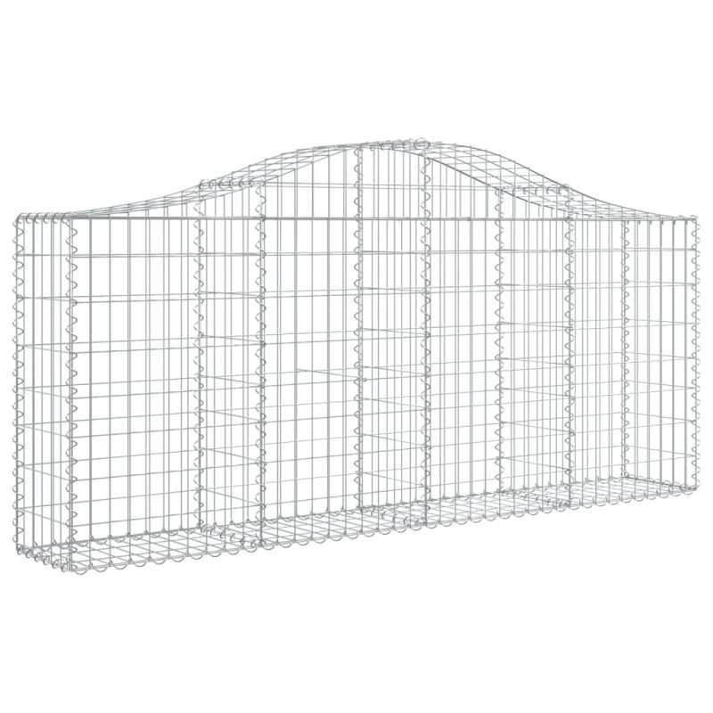 Kosze gabionowe, 11 szt, 200x30x80/100 cm, galwanizowane żelazo