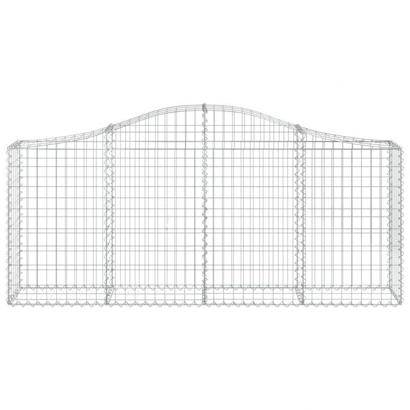 Kosze gabionowe, 11 szt, 200x30x80/100 cm, galwanizowane żelazo