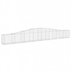 Kosze gabionowe, 3 szt, 400x30x40/60 cm, galwanizowane żelazo