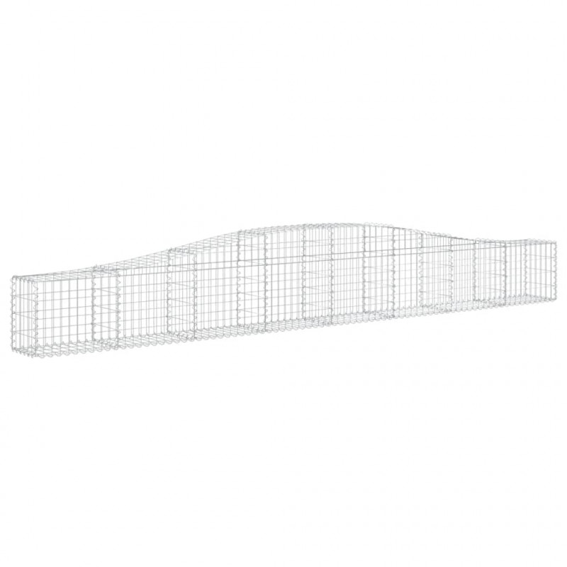 Kosze gabionowe, 3 szt, 400x30x40/60 cm, galwanizowane żelazo