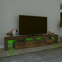 Szafka pod TV z oświetleniem LED przydymiony dąb 230x36,5x40 cm