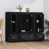 Wysokie szafki, 3 szt., czarne, materiał drewnopochodny