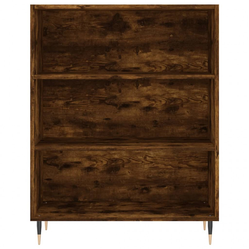 Witrynka przydymiony dąb 69,5x34x180 cm materiał drewnopochodny