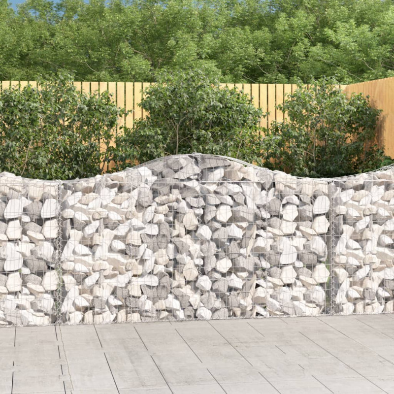 Kosze gabionowe, 11 szt, 200x30x100/120cm, galwanizowane żelazo