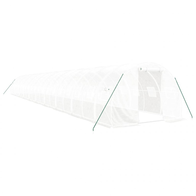 Szklarnia ze stalową ramą, biała, 60 m², 20x3x2 m