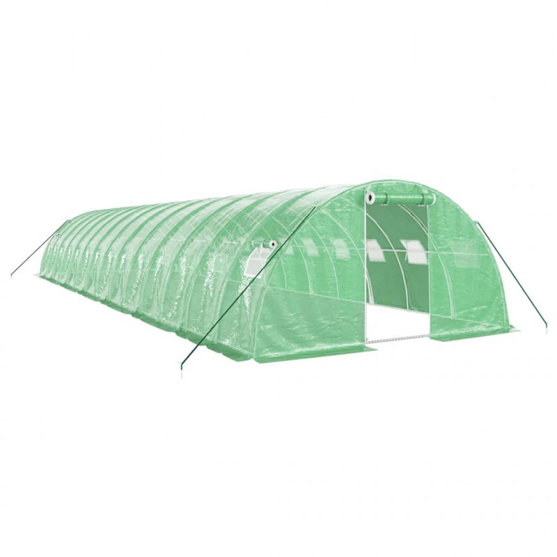 Szklarnia ze stalową ramą, zielona, 56 m², 14x4x2 m