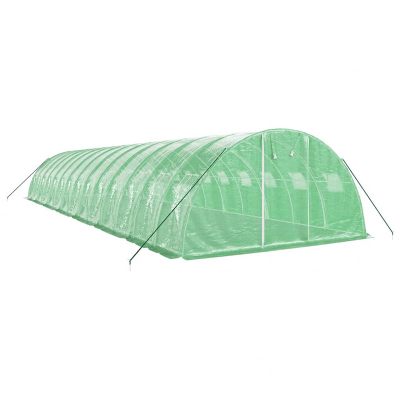 Szklarnia ze stalową ramą, zielona, 56 m², 14x4x2 m
