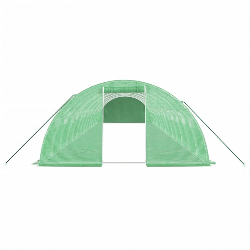 Szklarnia ze stalową ramą, zielona, 56 m², 14x4x2 m