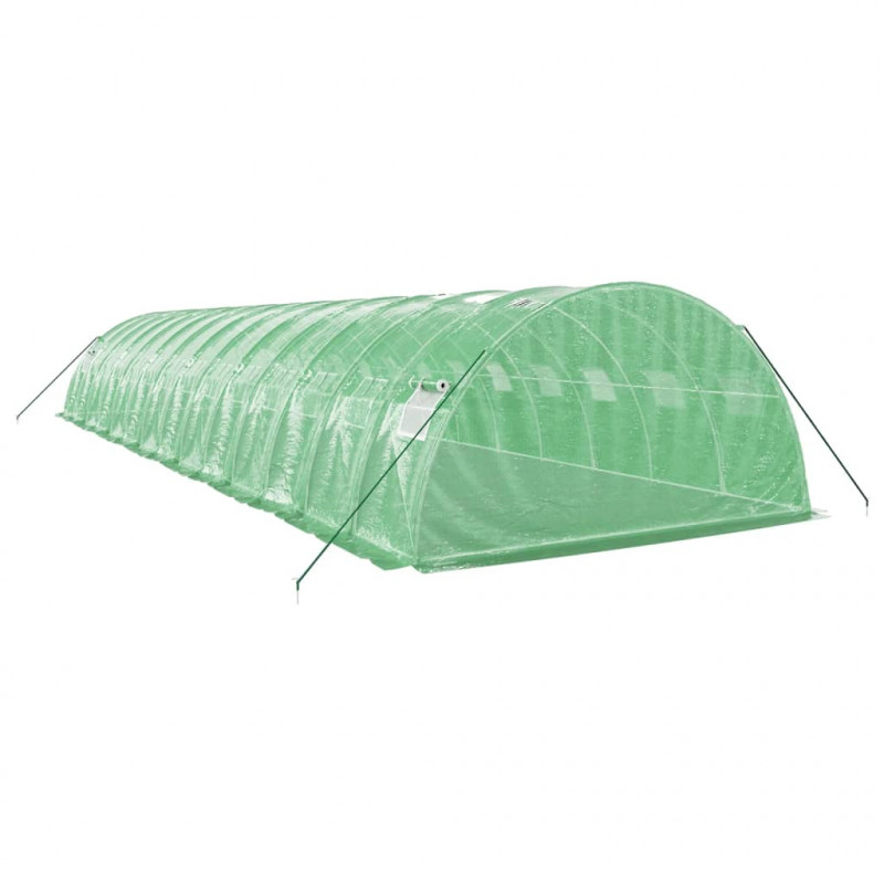 Szklarnia ze stalową ramą, zielona, 56 m², 14x4x2 m