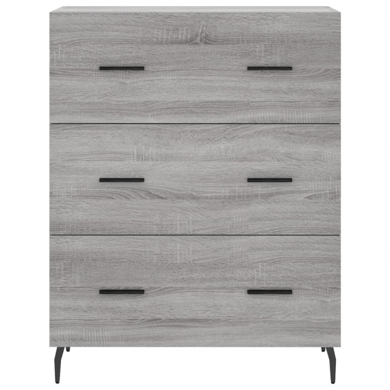 Witrynka szary dąb sonoma 69,5x34x180cm materiał drewnopochodny
