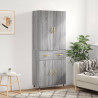 Witrynka szary dąb sonoma 69,5x34x180cm materiał drewnopochodny