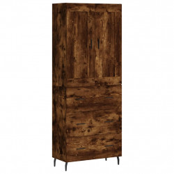 Witrynka przydymiony dąb 69,5x34x180 cm materiał drewnopochodny