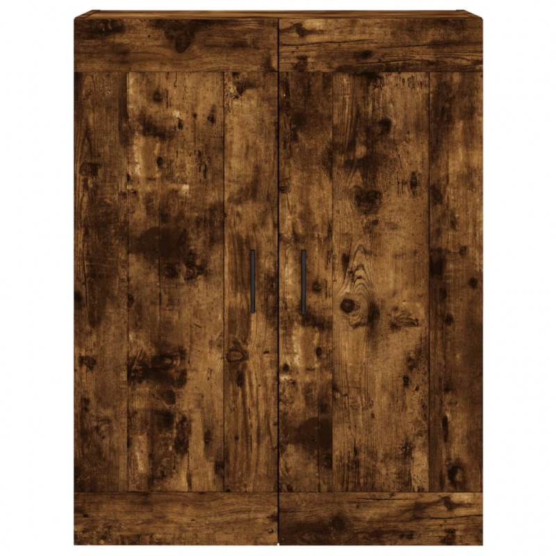Witrynka przydymiony dąb 69,5x34x180 cm materiał drewnopochodny