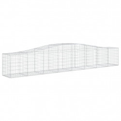Kosze gabionowe, 7 szt, 400x50x60/80 cm, galwanizowane żelazo