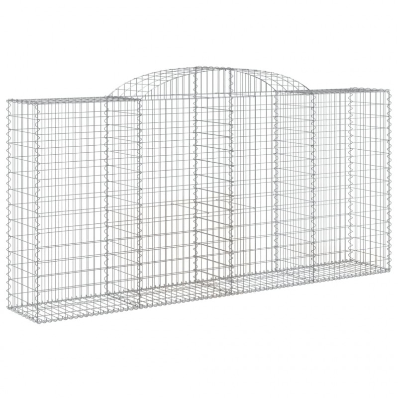 Kosze gabionowe, 2 szt, 300x50x140/160 cm, galwanizowane żelazo