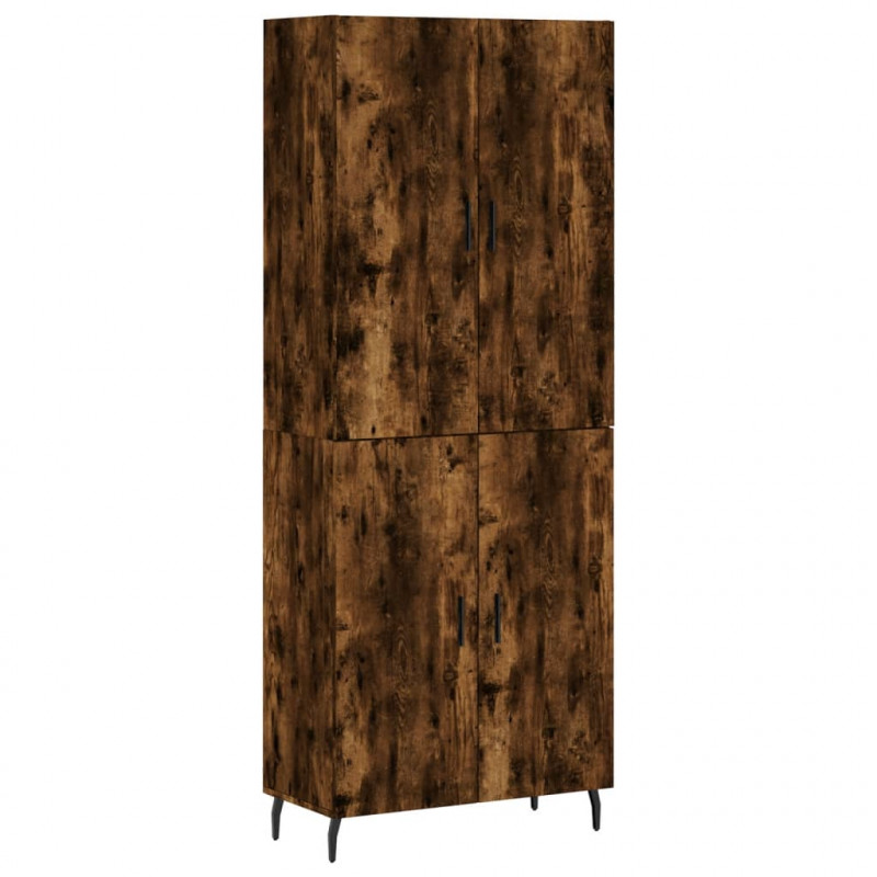 Witrynka przydymiony dąb 69,5x34x180 cm materiał drewnopochodny