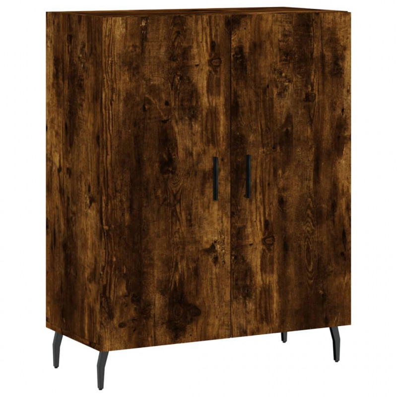 Witrynka przydymiony dąb 69,5x34x180 cm materiał drewnopochodny