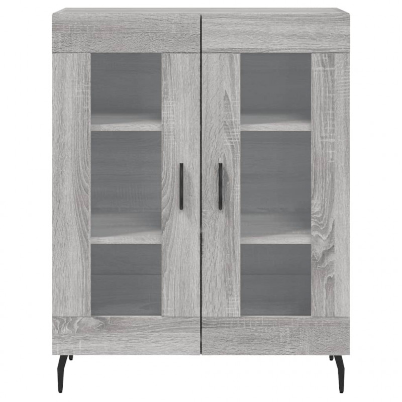 Witrynka szary dąb sonoma 69,5x34x180cm materiał drewnopochodny