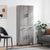 Witrynka szary dąb sonoma 69,5x34x180cm materiał drewnopochodny
