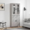 Witrynka szary dąb sonoma 69,5x34x180cm materiał drewnopochodny