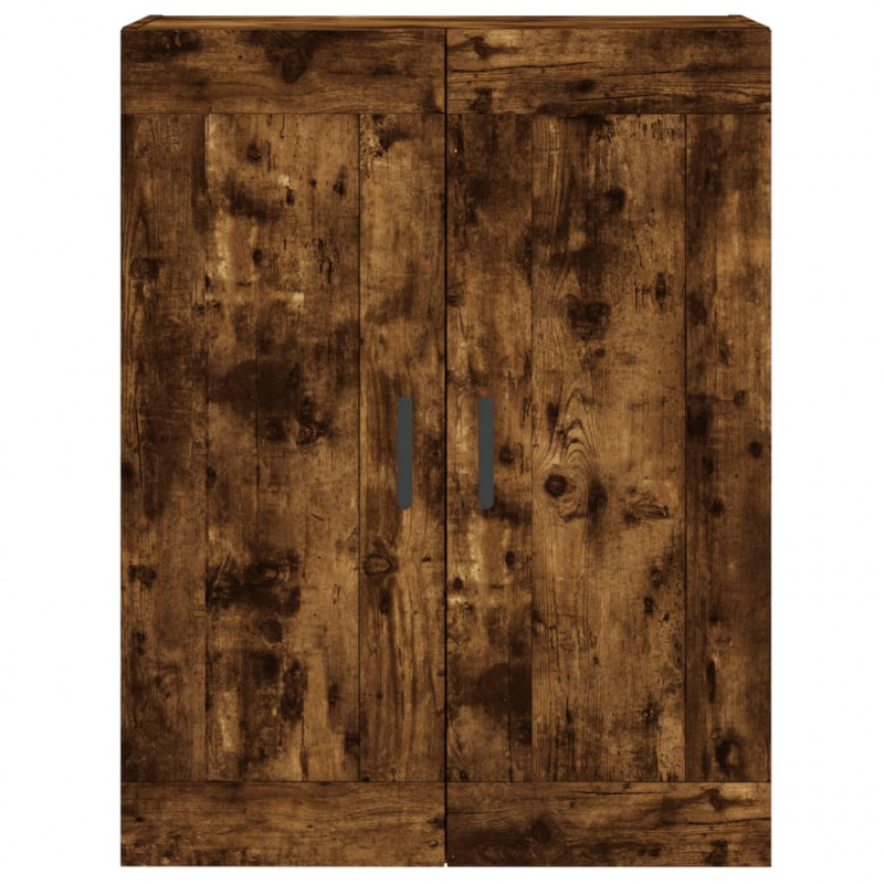 Witrynka przydymiony dąb 69,5x34x180 cm materiał drewnopochodny