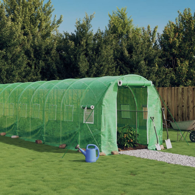 Szklarnia ze stalową ramą, zielona, 44 m², 22x2x2 m