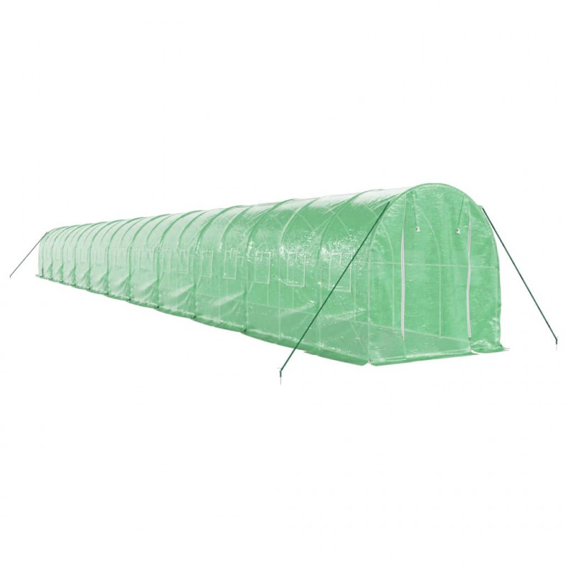 Szklarnia ze stalową ramą, zielona, 44 m², 22x2x2 m