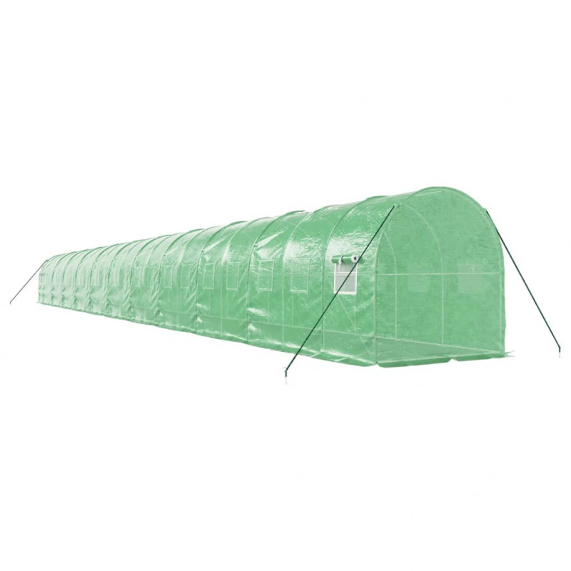 Szklarnia ze stalową ramą, zielona, 44 m², 22x2x2 m