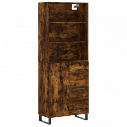 Witrynka przydymiony dąb 69,5x34x180 cm materiał drewnopochodny
